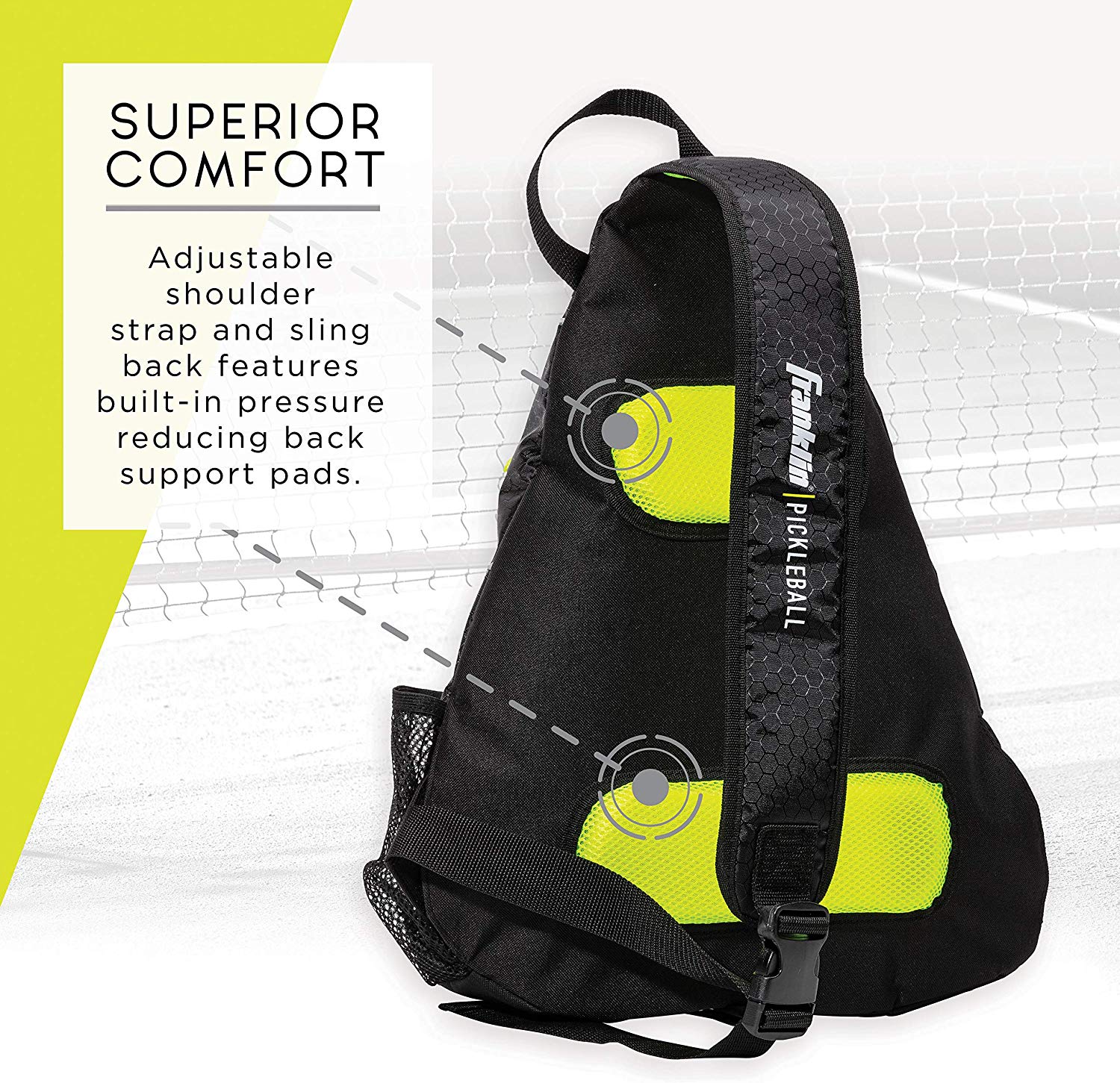 Pickleball Tote Bag For Women Men With Paddle Cover Pocket External... Fast Ship
